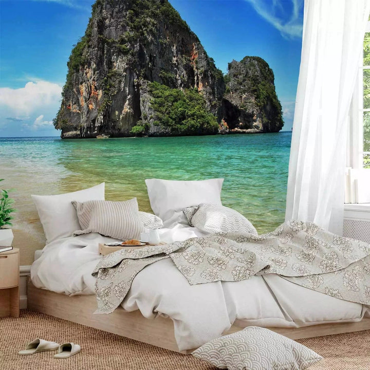 Fototapetes - Eksotiska ainava - Railay pludmale, zilā krāsā G-ART