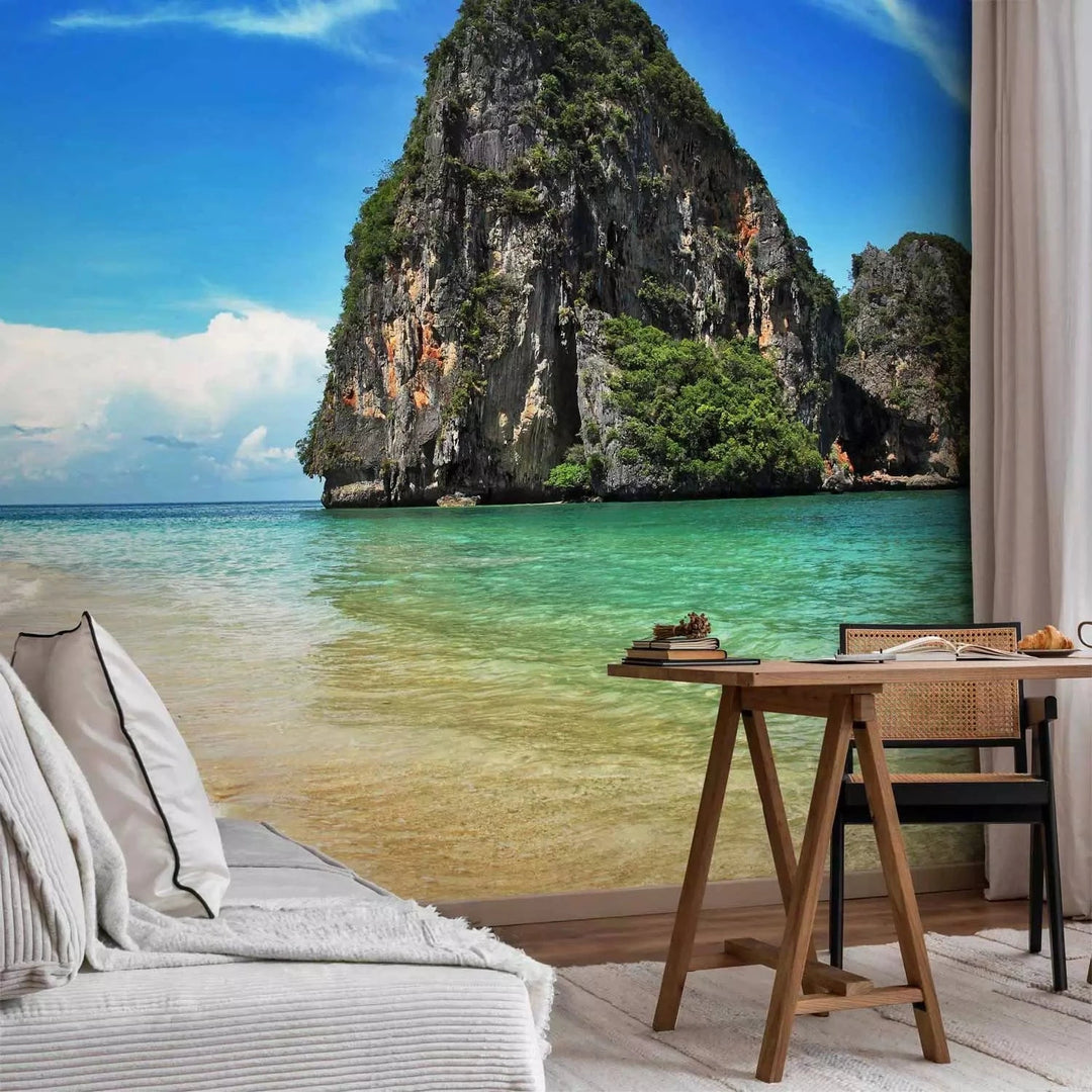 Fototapetes - Eksotiska ainava - Railay pludmale, zilā krāsā G-ART