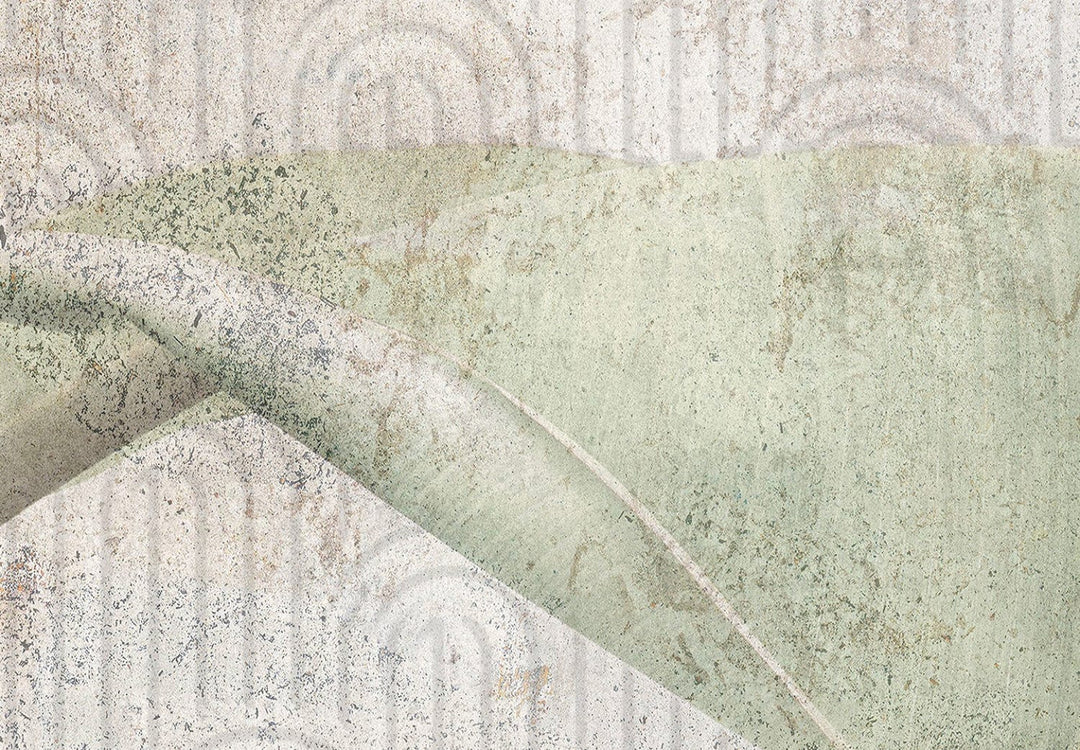 Fototapetes - Eksotiskas lapas pieklusinātos zaļos toņos - 151875 G-ART