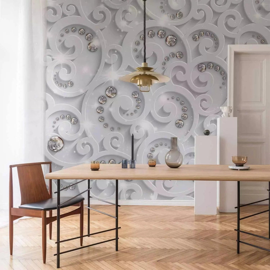 Fototapetes - Eleganta abstrakcija, baltā krāsā - 108468 G-ART