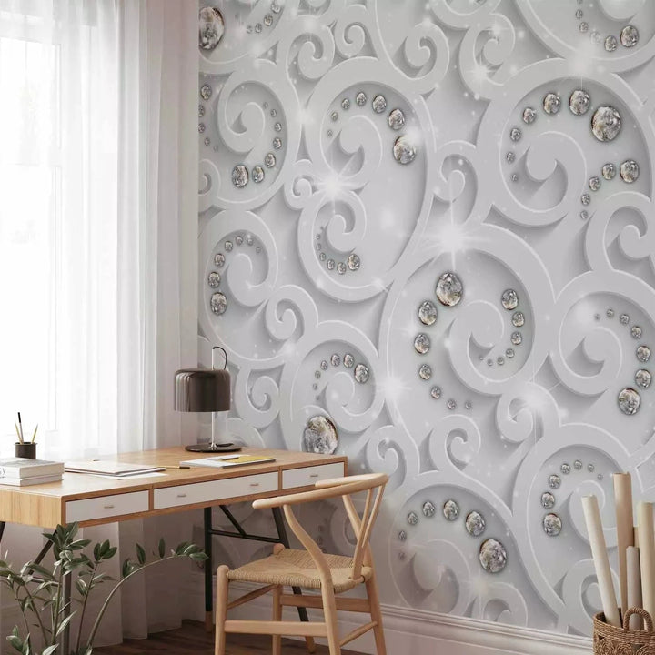 Fototapetes - Eleganta abstrakcija, baltā krāsā - 108468 G-ART