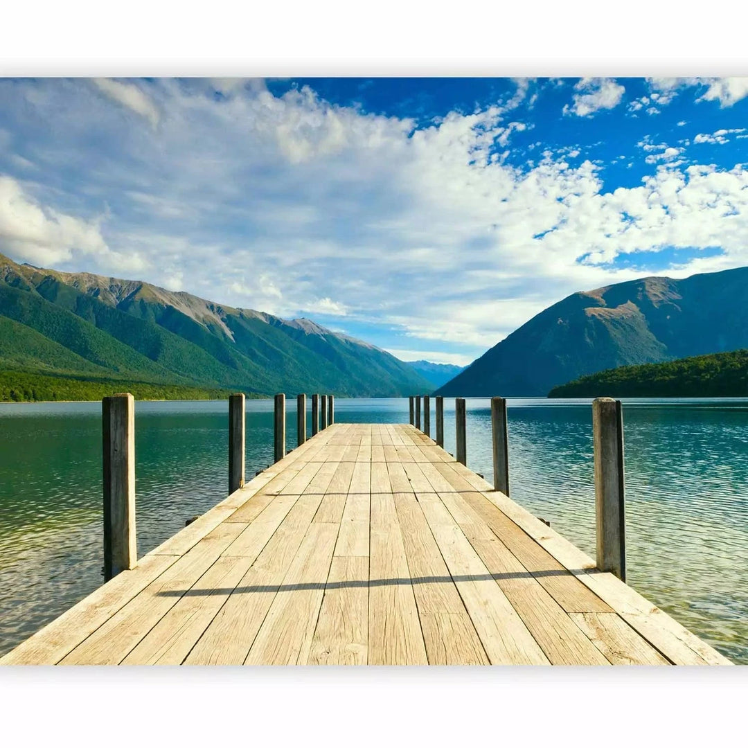 Fototapetes viesistabai ar dabas skatu - kalnu ezers G-ART