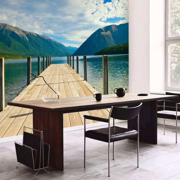 Fototapetes viesistabai ar dabas skatu - kalnu ezers G-ART