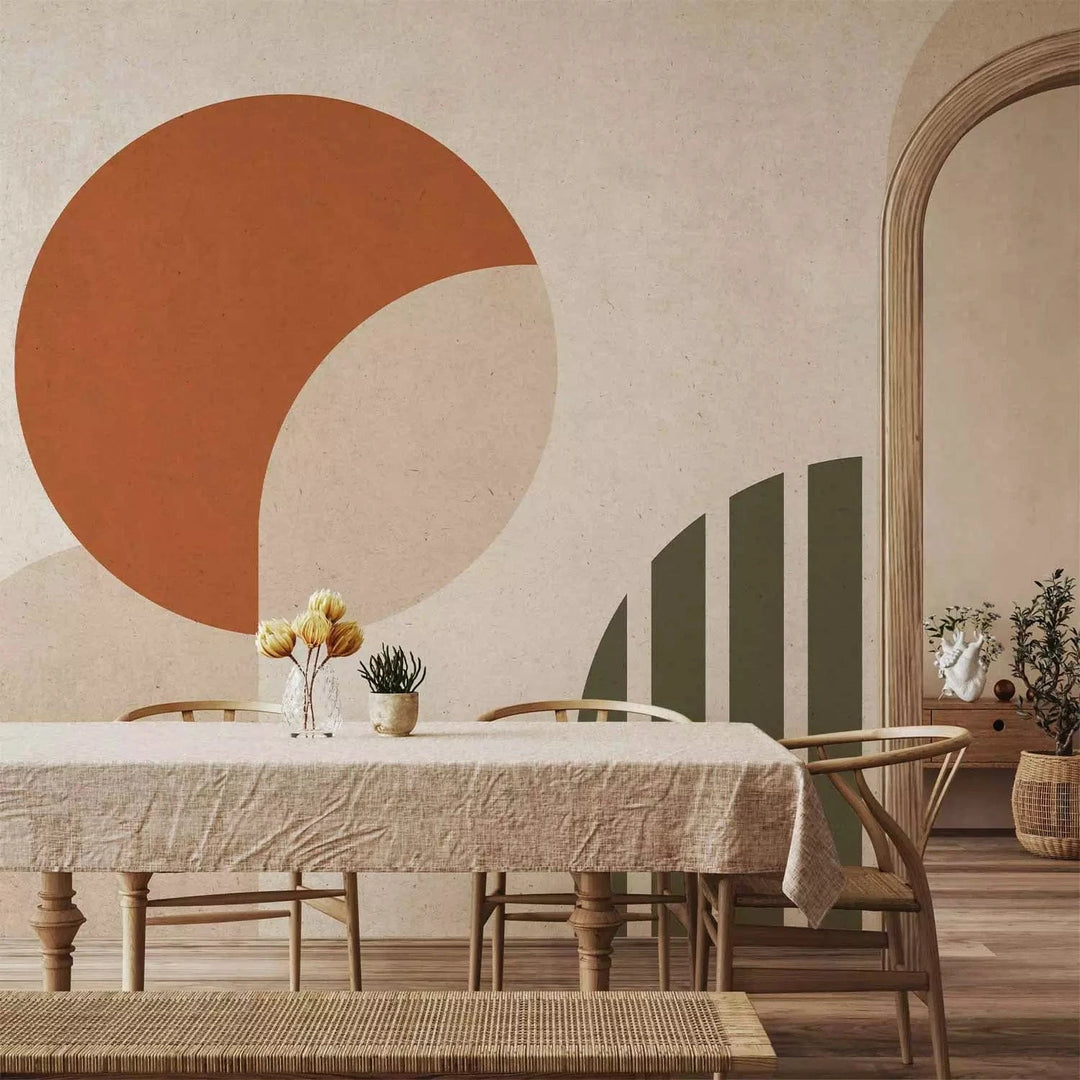 Fototapetes - Formas un krāsas – ģeometriskas formas uz gaiša fona G-ART