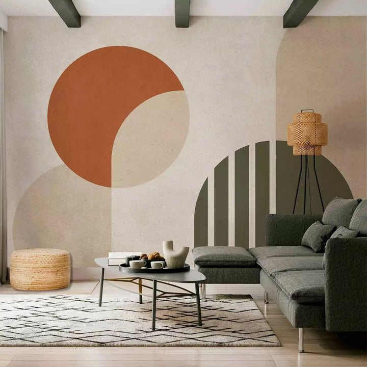 Fototapetes - Formas un krāsas – ģeometriskas formas uz gaiša fona G-ART