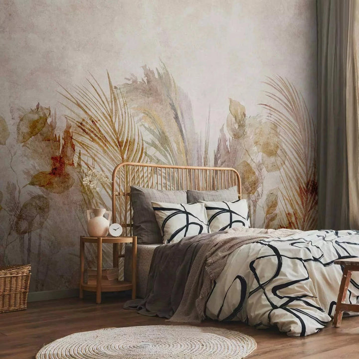 Fototapetes - gleznota pļava uz nevienmērīga fona, bēšos toņos G-ART