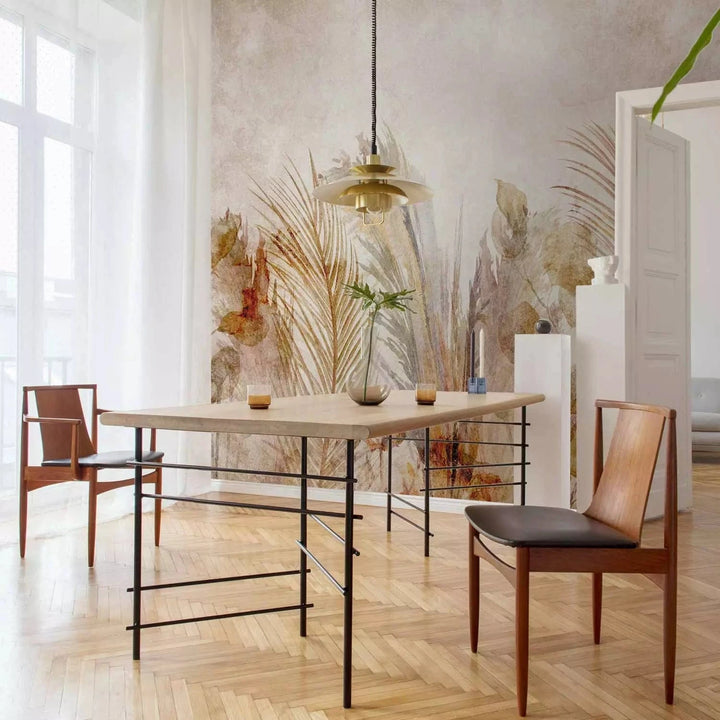 Fototapetes - gleznota pļava uz nevienmērīga fona, bēšos toņos G-ART