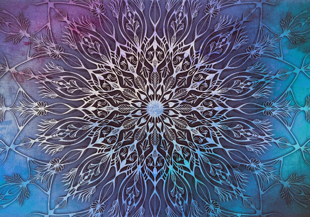 Fototapetes - Hindu zen motīvs - mandalas raksts violetos, zilos toņos G-ART