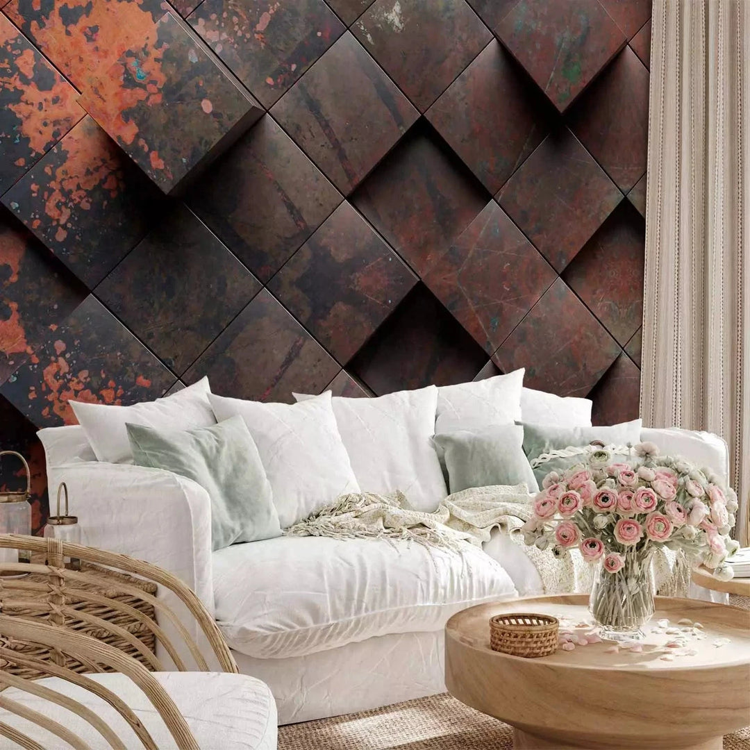 Fototapetes - industriālā siena rūsas krāsās, 150887 Tapetenshop.lv