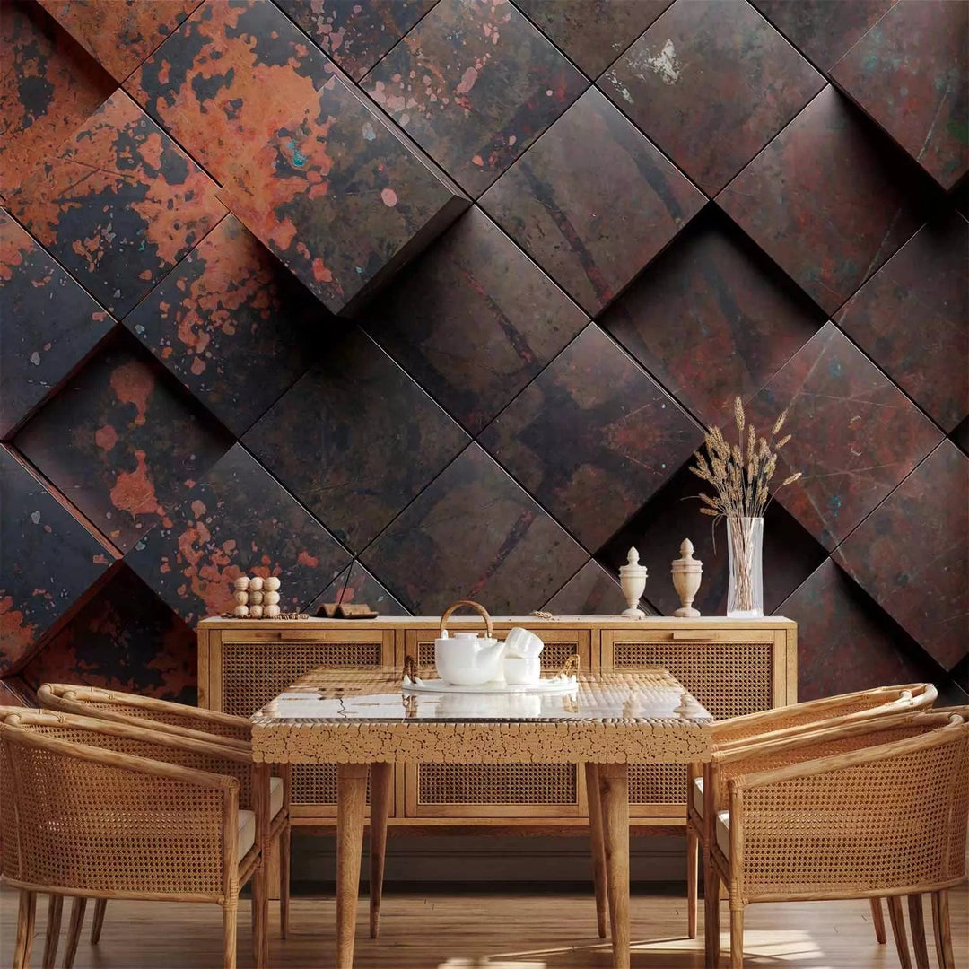 Fototapetes - industriālā siena rūsas krāsās, 150887 Tapetenshop.lv