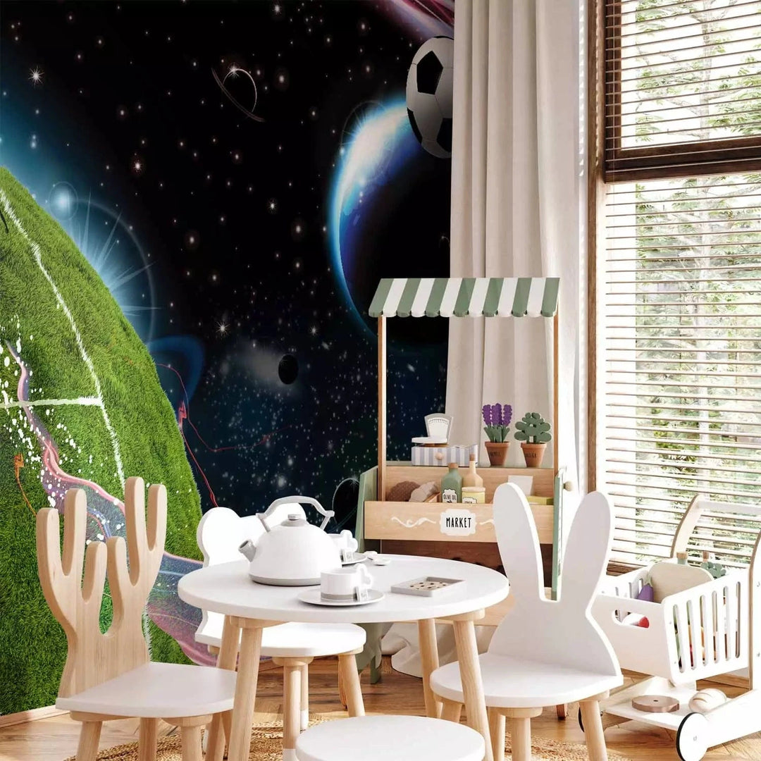 Fototapetes jauniešu istabai - Futbols - Kosmosa spēle - pasūtīt G-ART