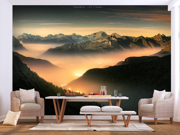 Fototapetes - Kalni saulrietā - 138536 G-ART