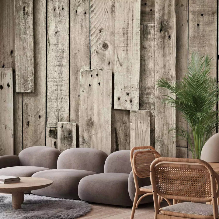 Fototapetes - koka dēļi dabīgos toņos - Koka šarms - bēšos toņos G-ART