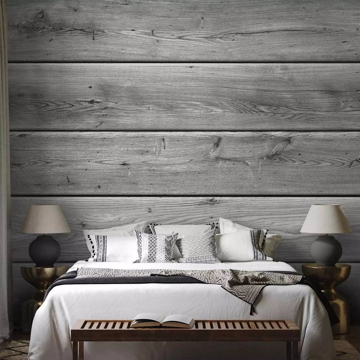 Fototapetes ar koka imitāciju pelēkā krāsā - uz pasūtījumu G-ART