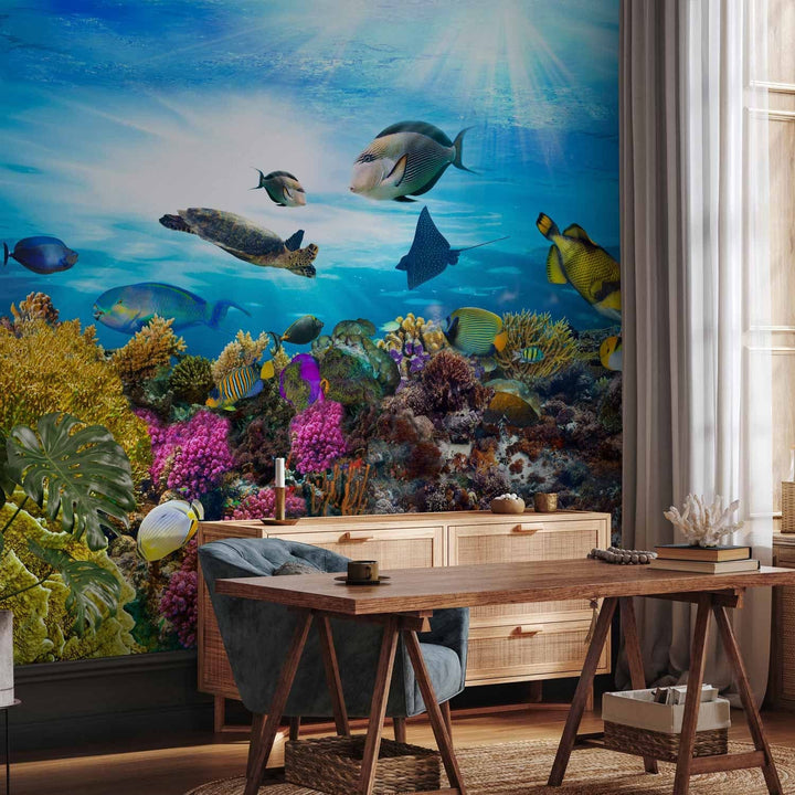 Fototapetes ar zemūdens dzīvi un zivtiņām - Koraļļu rifs, 61728  G-ART