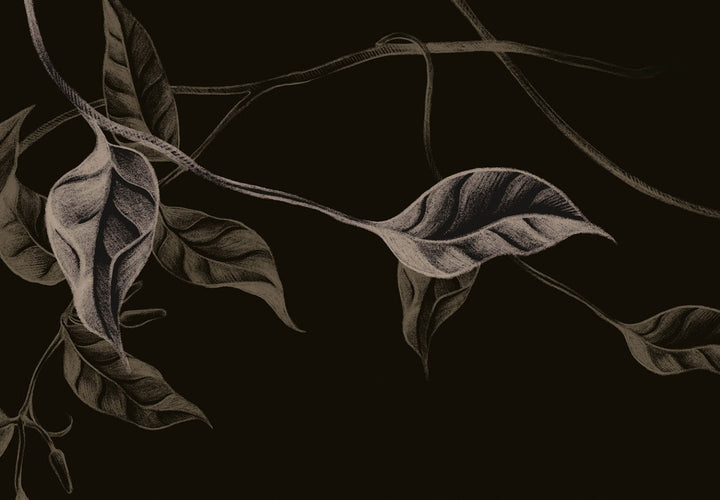 Fototapetes - Lapas un ziedi tumšās krāsās - 151522 G-ART