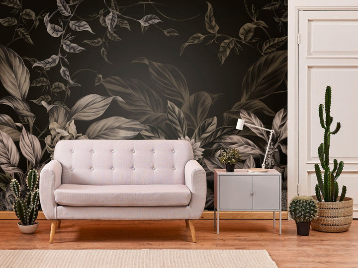 Fototapetes - Lapas un ziedi tumšās krāsās - 151522 G-ART