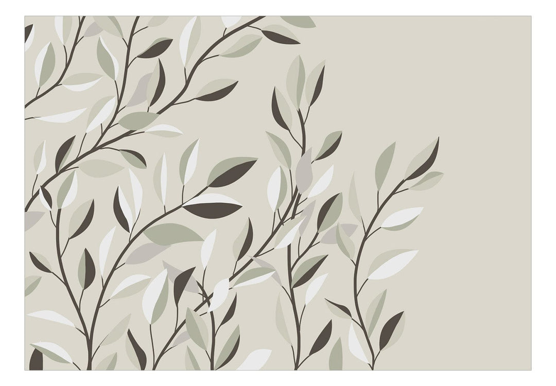 Fototapetes - Lapas uz silti pelēkas krāsas - 142524 G-ART