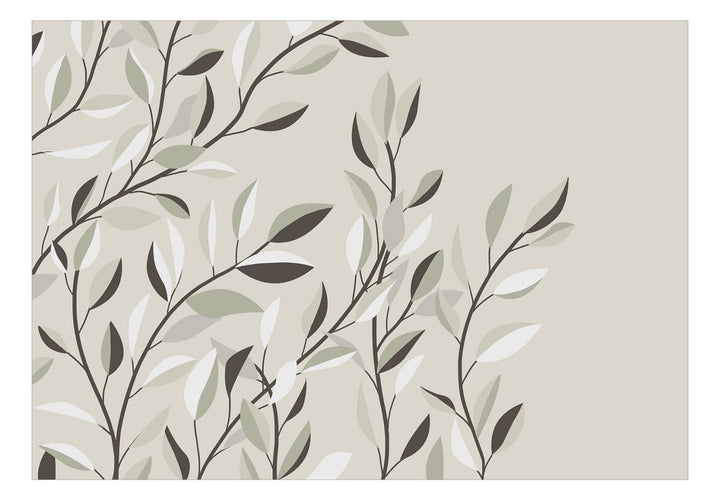 Fototapetes - Lapas uz silti pelēkas krāsas - 142524 G-ART