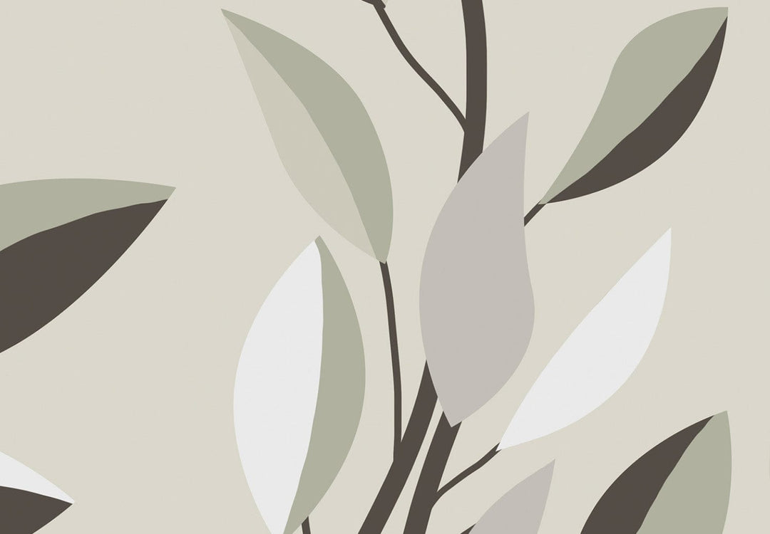 Fototapetes - Lapas uz silti pelēkas krāsas - 142524 G-ART