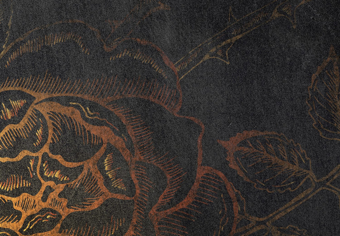 Fototapetes - Maģiskās nakts ziedi uz melna fona - 146369 G-ART