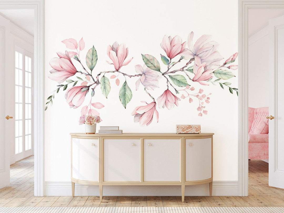 Fototapetes viesistabai - Magnolijas ziedēšana, rozā toņos, 143171 G-ART