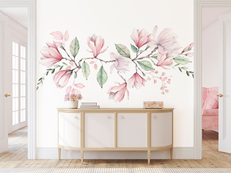 Fototapetes viesistabai - Magnolijas ziedēšana, rozā toņos, 143171 G-ART
