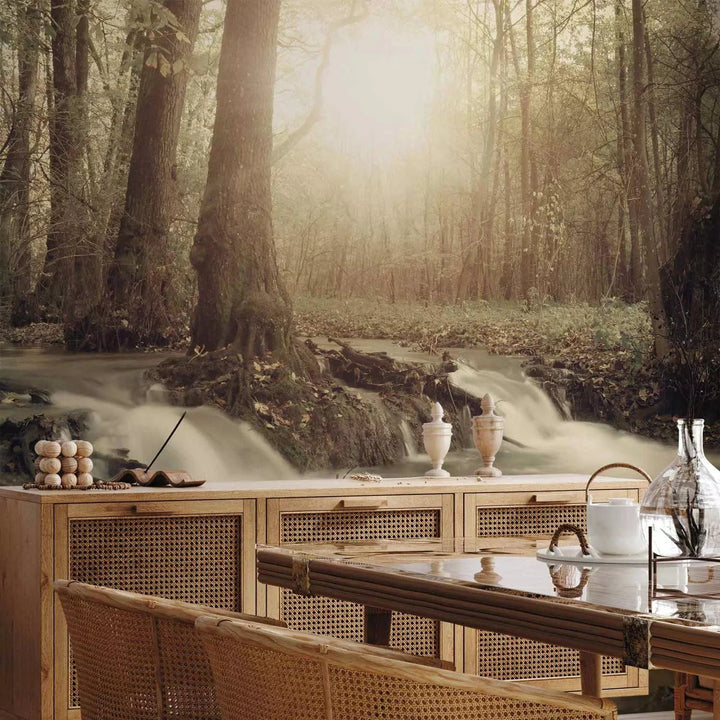 Fototapetes ar skaistu meža strautu - 88648 G-ART