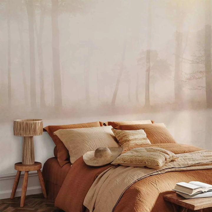 Fototapetes ar miglainu mežu krēmkrāsā - pasūtīt pēc saviem izmēriem G-ART