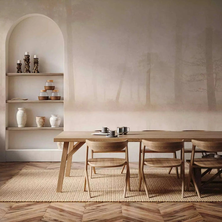 Fototapetes ar miglainu mežu krēmkrāsā - pasūtīt pēc saviem izmēriem G-ART