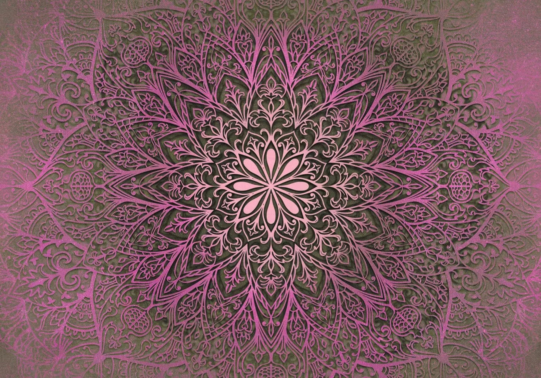 Fototapetes - Mīlestības mandala, violetos toņos - austrumu stils G-ART