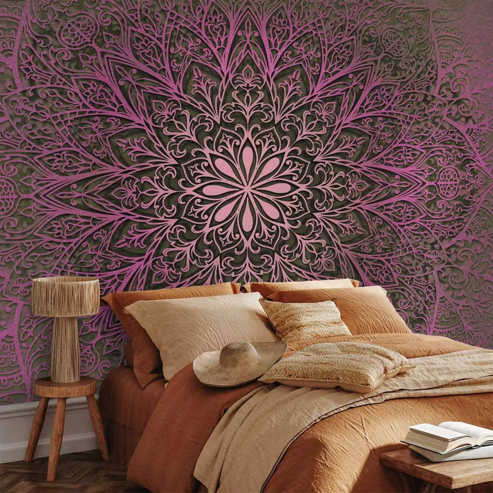 Fototapetes - Mīlestības mandala, violetos toņos - austrumu stils G-ART