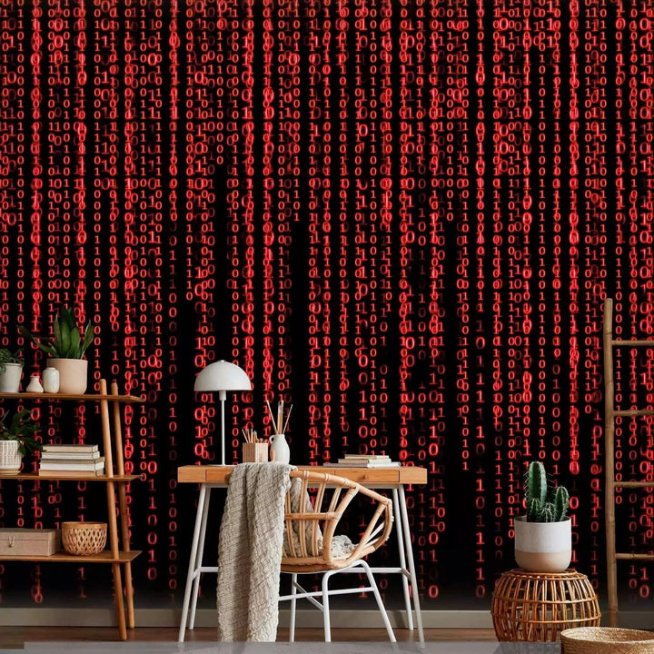 Fototapetes - motīvs no filmas “Matrix” ar cipariem sarkanā krāsā G-ART