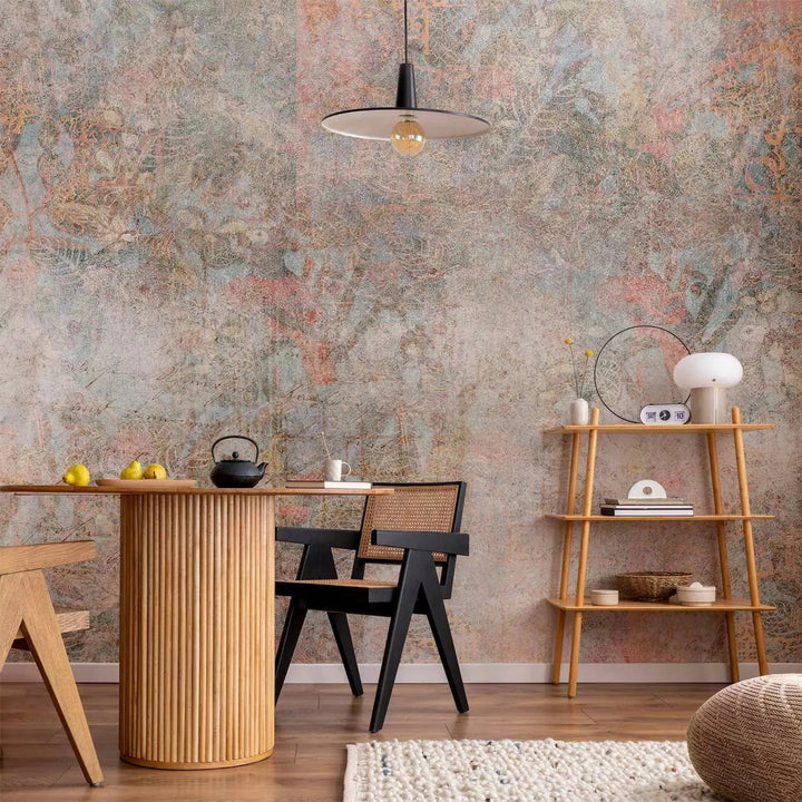 Fototapetes - Mozaika - ornamenti uz zila fona ar betona tekstūru G-ART