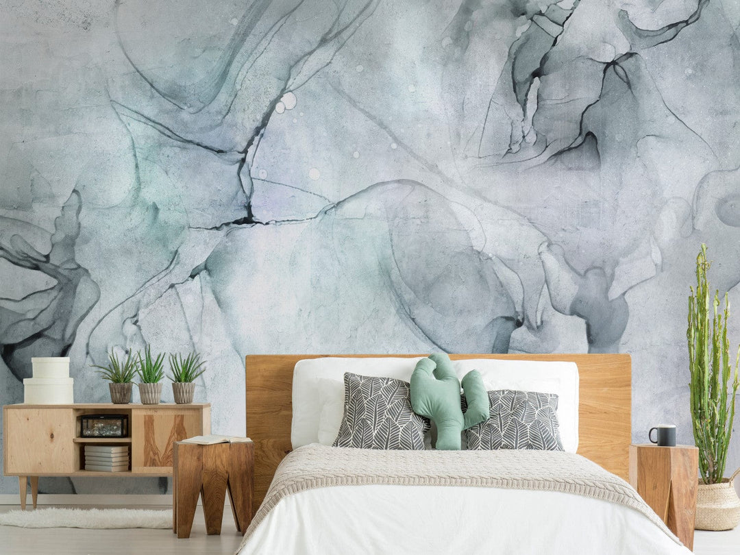 Pelēkas fototapetes - Mūsdienīga abstrakcija imitē marmoru - 138239 G-ART