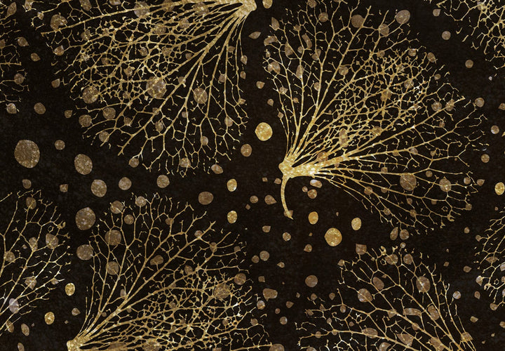 Fototapetes melnā un zeltā - no dabas iedvesmots dizains, 138590 G-ART