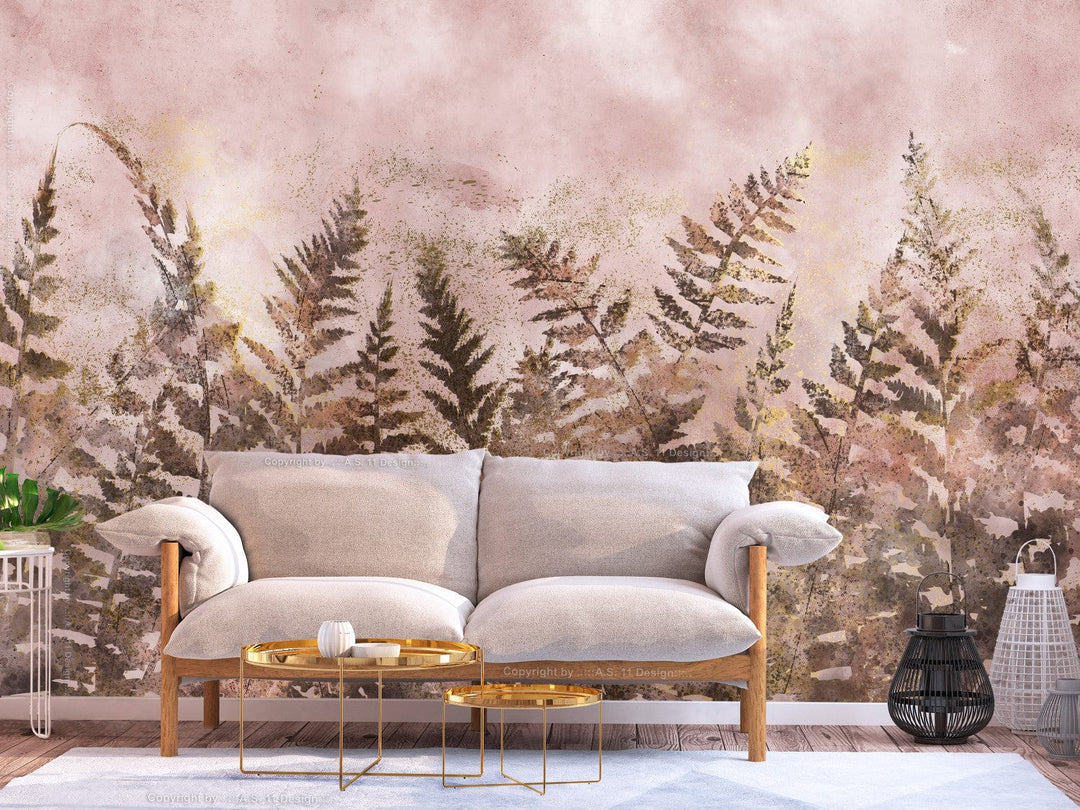 Fototapetes - Noslēpumainā paparde (rozā krāsā) - 138452 G-ART