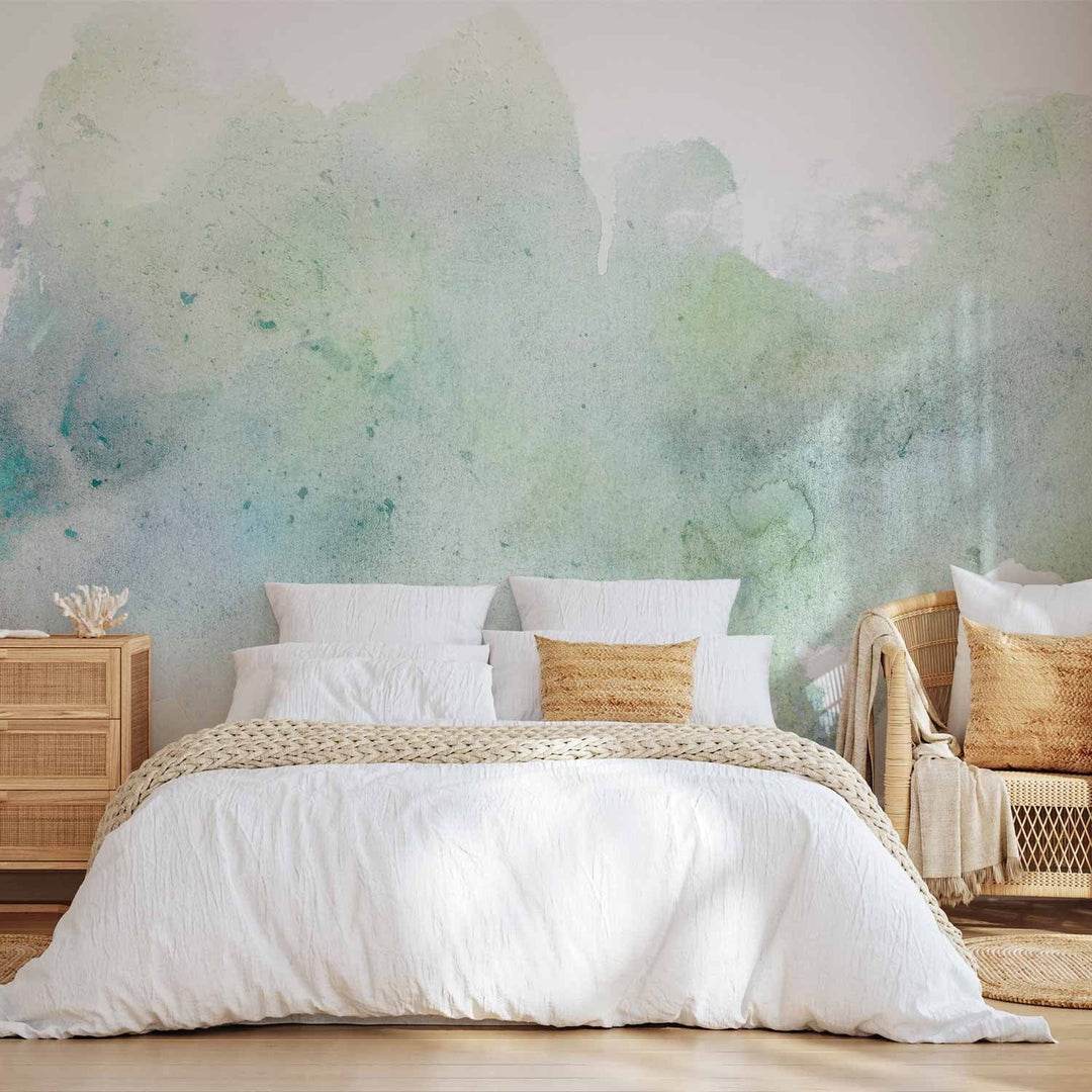 Fototapetes - Pasteļkrāsas piparmētru zaļa abstrakcija - 135569 G-ART