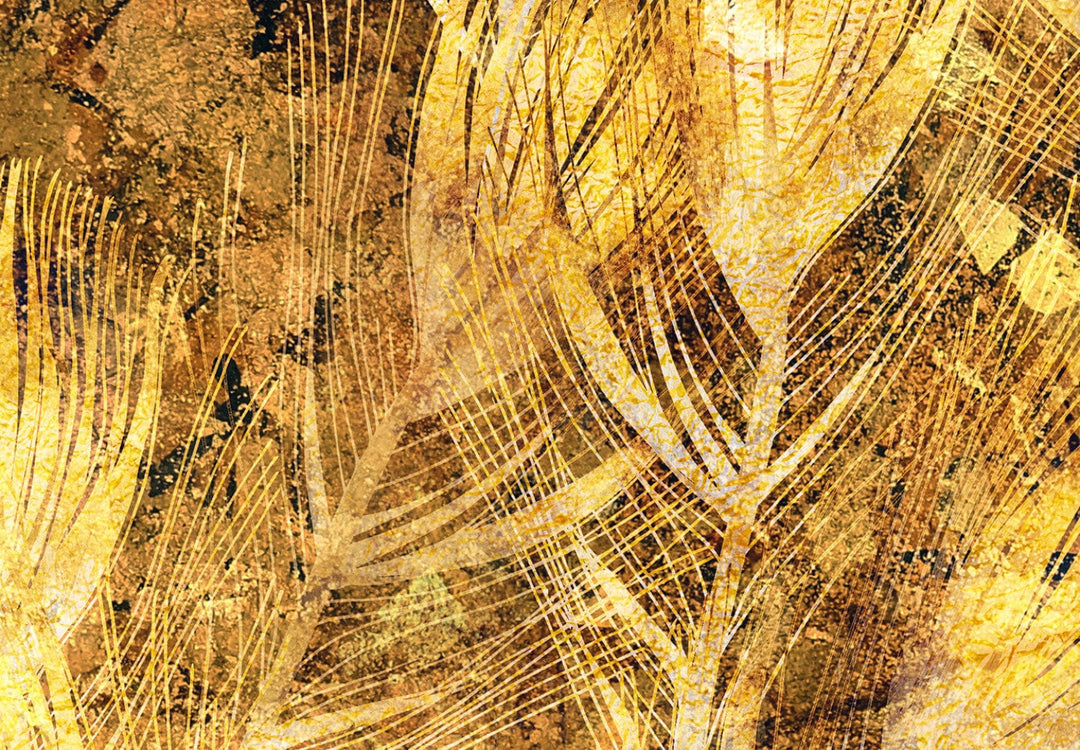 Fototapetes - Pāvu spalvas zeltā krāsā - 142522 G-ART