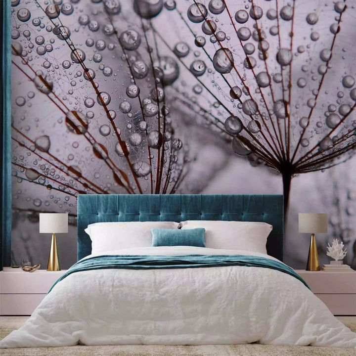 Fototapetes - Pienene un rīta rasa - tuvplāns ar ūdens pilieniem G-ART