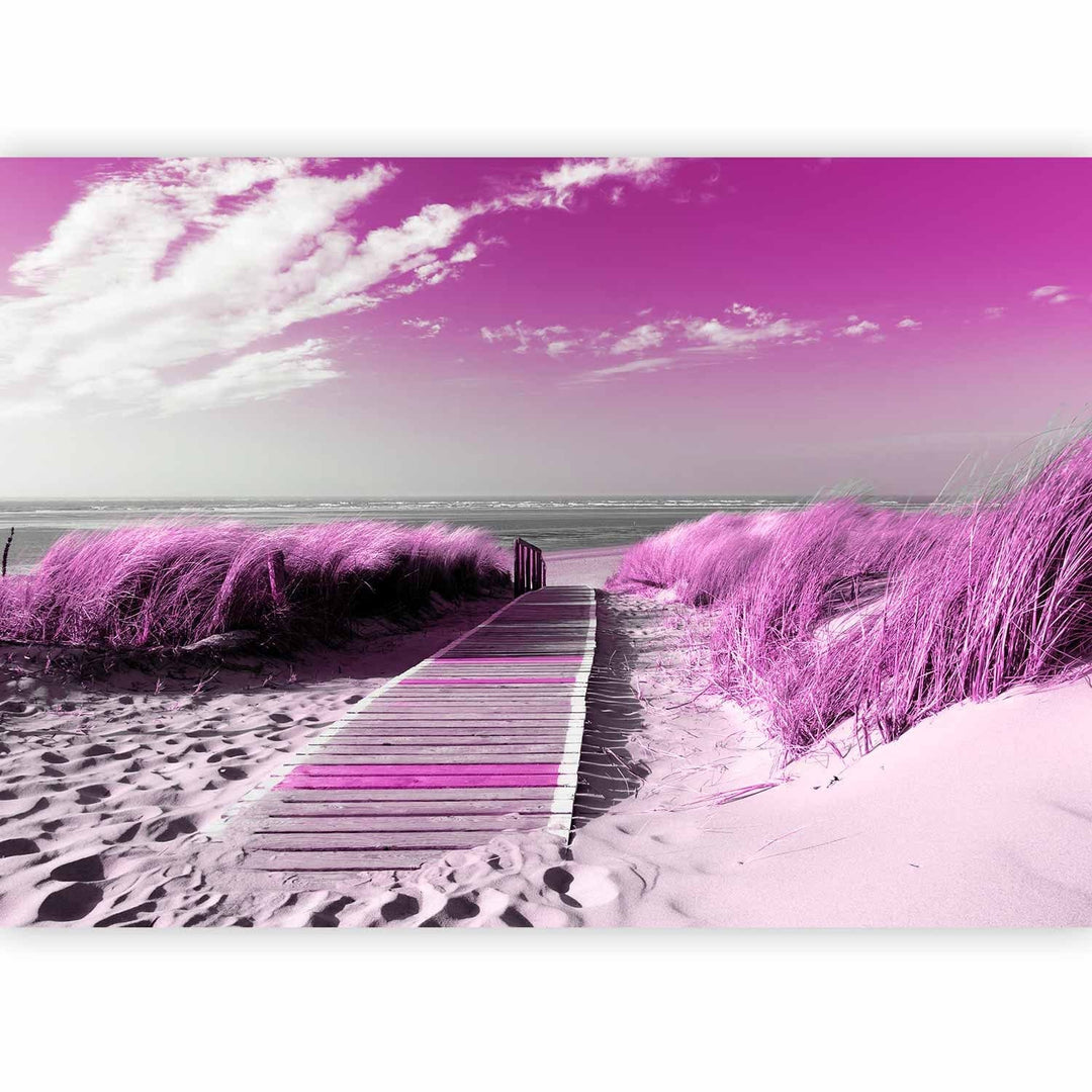 Fototapetes - violeta ainava smilšainā pludmalē pie jūras, 88956 G-ART