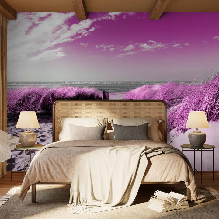 Fototapetes - violeta ainava smilšainā pludmalē pie jūras, 88956 G-ART