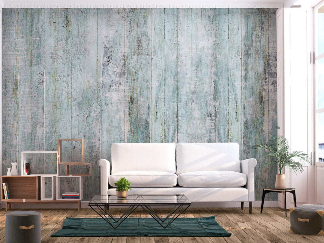 Fototapetes zilos toņos - Raksts ar koka tekstūru, 138276 G-ART