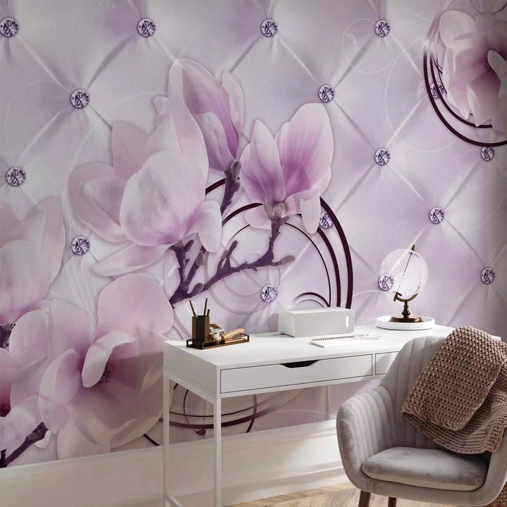Fototapetes - violetas magnolijas un dārgakmeņi, 64395  G-ART