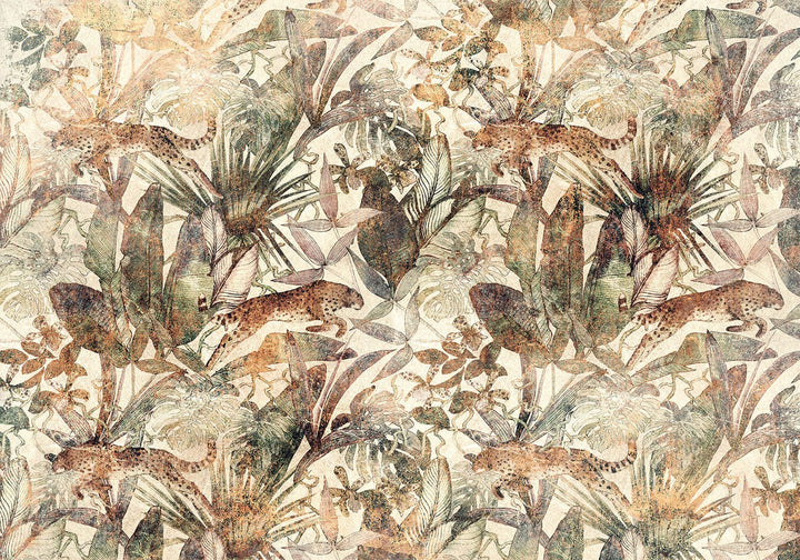 Fototapetes - Savvaļas daba – eksotiska kompozīcija tropu lapām G-ART