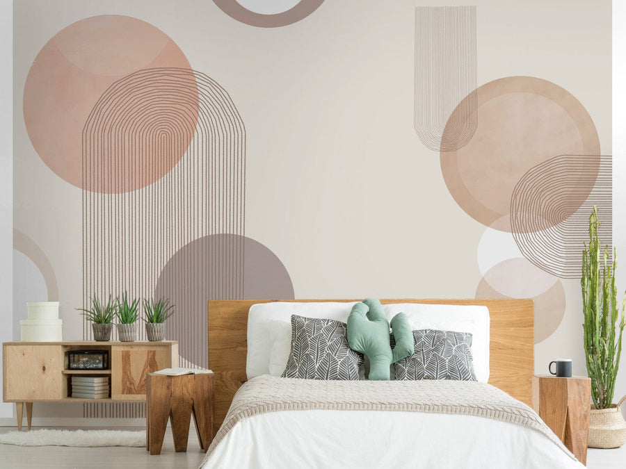 Fototapetes guļamistabai scandiboho stilā bēša krāsā - 136510 G-ART