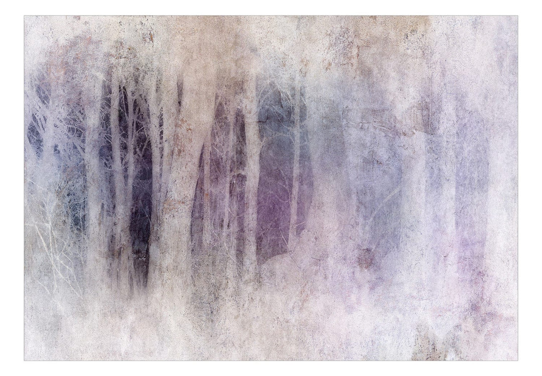 Fototapetes - Spilgti koku stumbri tumšā dziļumā: violetā - 148814 G-ART