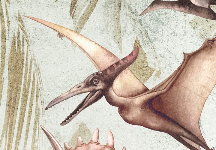 Fototapetes ar dinozauriem - Trikeratops, tiranozaurs un stegozaurs G-ART