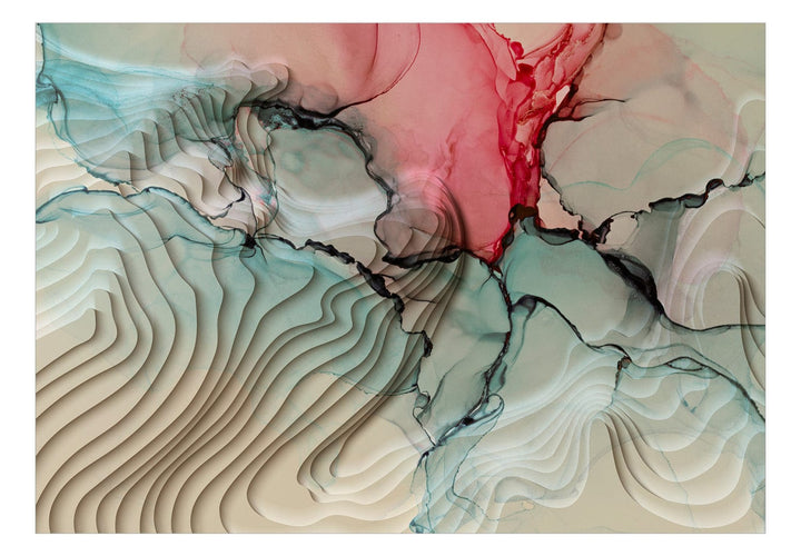 Fototapetes - Trīsdimensiju koncepcija, tirkīzā, krēmā, rozā,  142996 G-ART