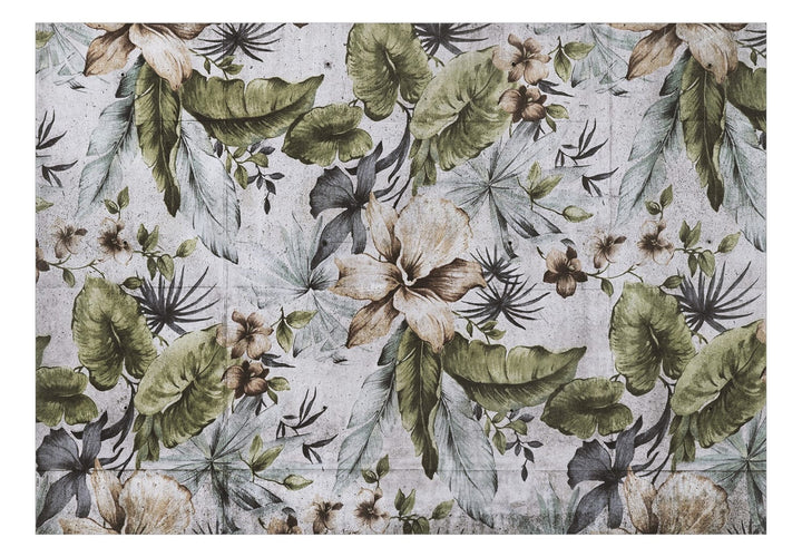 Fototapetes tropu stilā - Pilsētas džungļi, zaļa, pelēka, 143077 G-ART